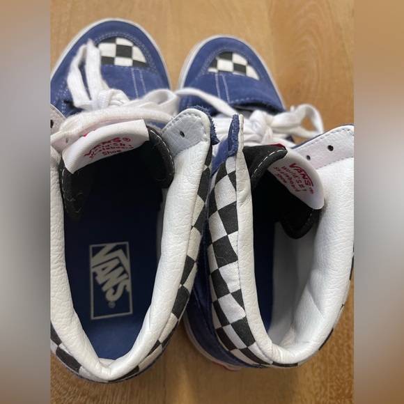 Vans Mountain Edition Blue Black Checkerboard Men’s 6.5/Wmns 8.0 - Picture 5 of 10